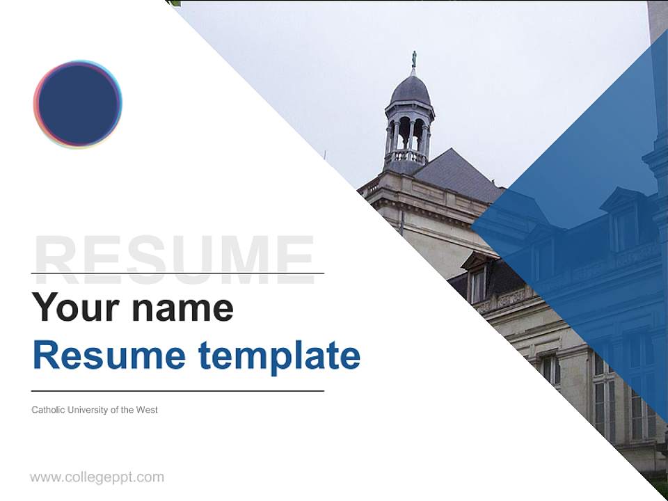 Catholic University of the West Resume PPT Template4:3 ratio PPT effect preview image5