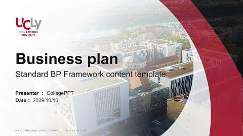 Catholic University of Lyon Competition/Entrepreneurship Contest PPT Template