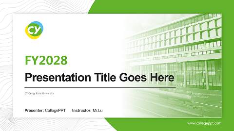 CY Cergy Paris University Academic Presentation/Research Findings Report PPT Template