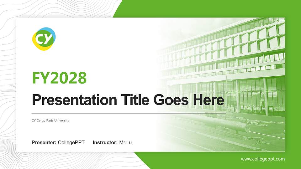 CY Cergy Paris University Academic Presentation/Research Findings Report PPT Template16:9 ratio PPT effect preview image