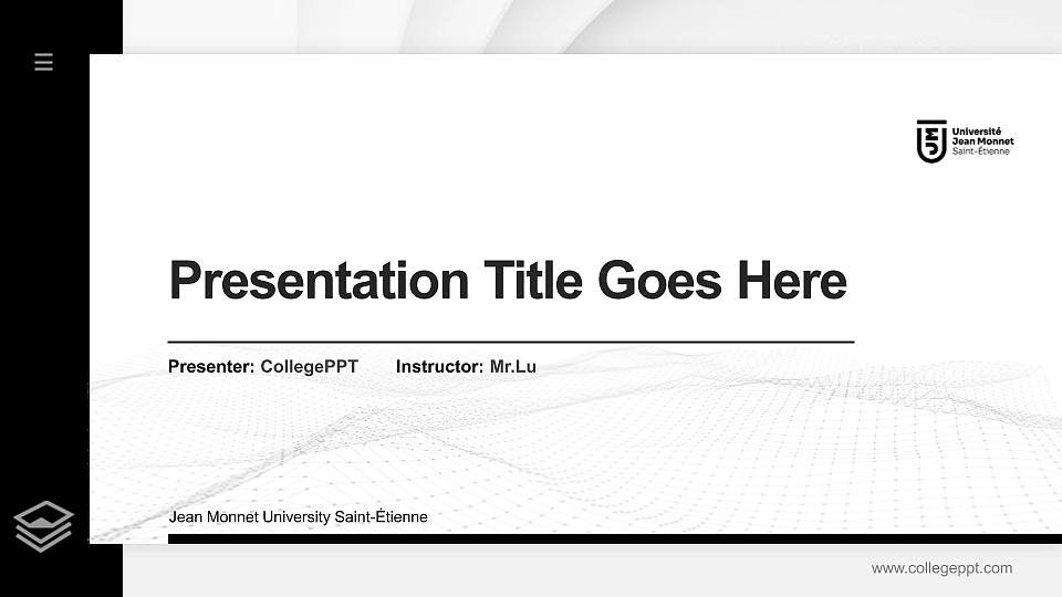 Jean Monnet University Saint-Étienne Thesis Proposal/Graduation Defense PPT Template16:9 ratio PPT effect preview image