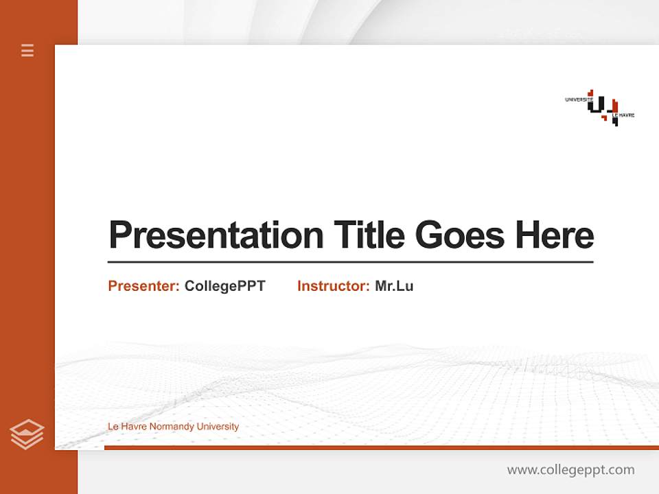 Le Havre Normandy University Thesis Proposal/Graduation Defense PPT Template4:3 ratio PPT effect preview image5
