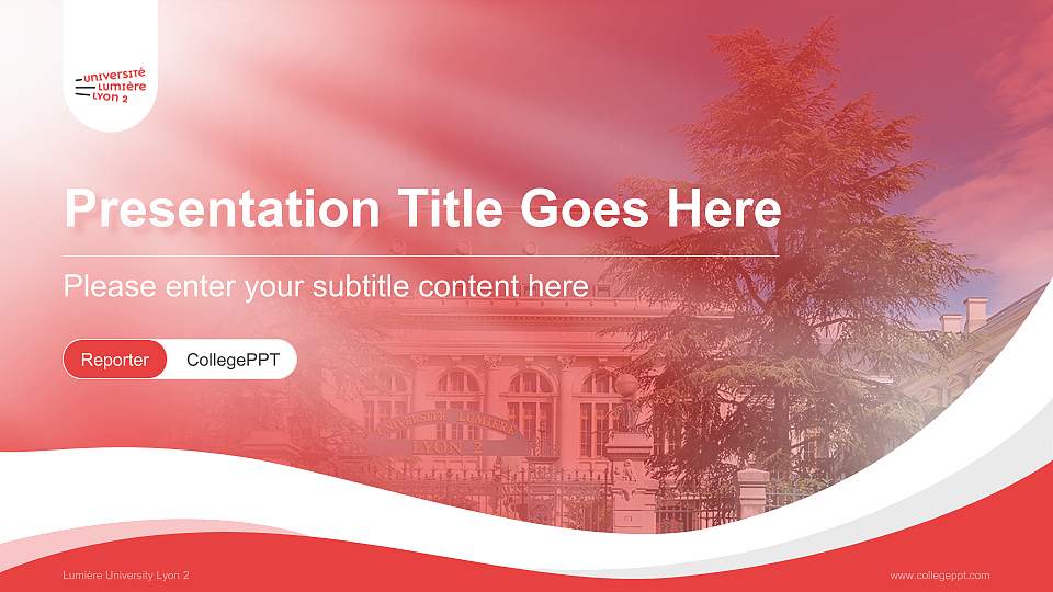 Lumière University Lyon 2 Lecture Sharing and Networking Event PPT Template16:9 ratio PPT effect preview image
