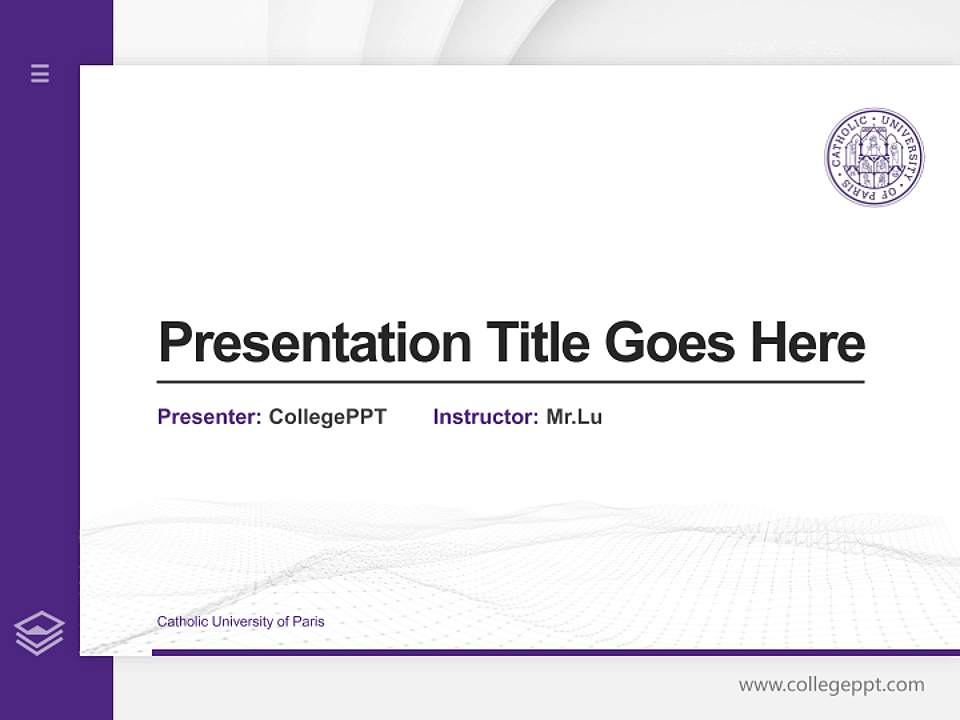 Catholic University of Paris Thesis Proposal/Graduation Defense PPT Template4:3 ratio PPT effect preview image5