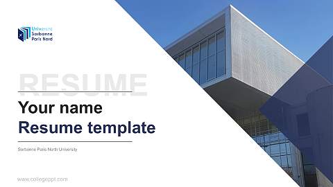 Sorbonne Paris North University Resume PPT Template