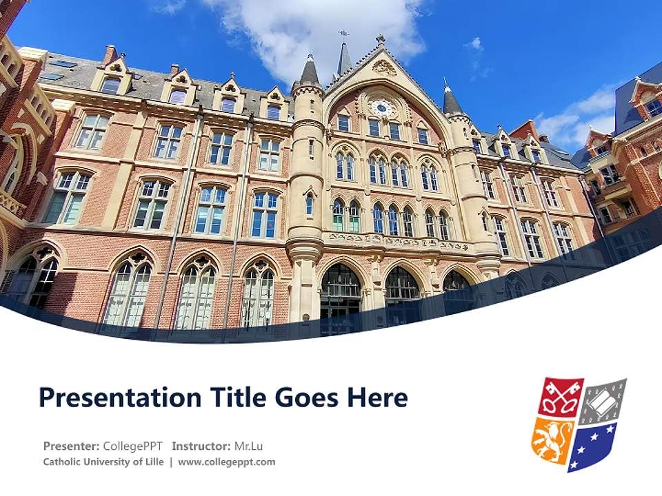 Catholic University of Lille Course/Courseware Creation PPT Template4:3 ratio PPT effect preview image5
