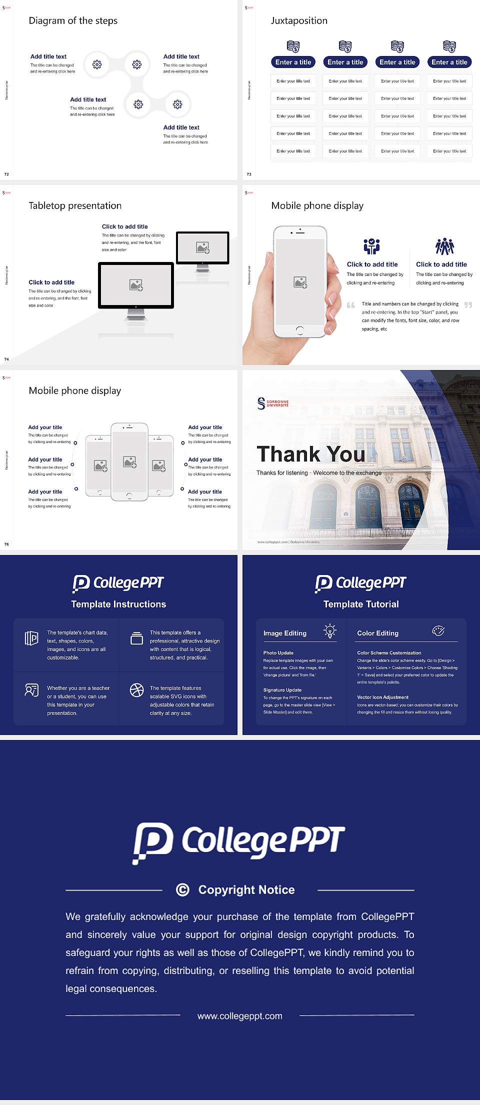 Sorbonne University Competition/Entrepreneurship Contest PPT Template4:3 ratio PPT effect preview image9
