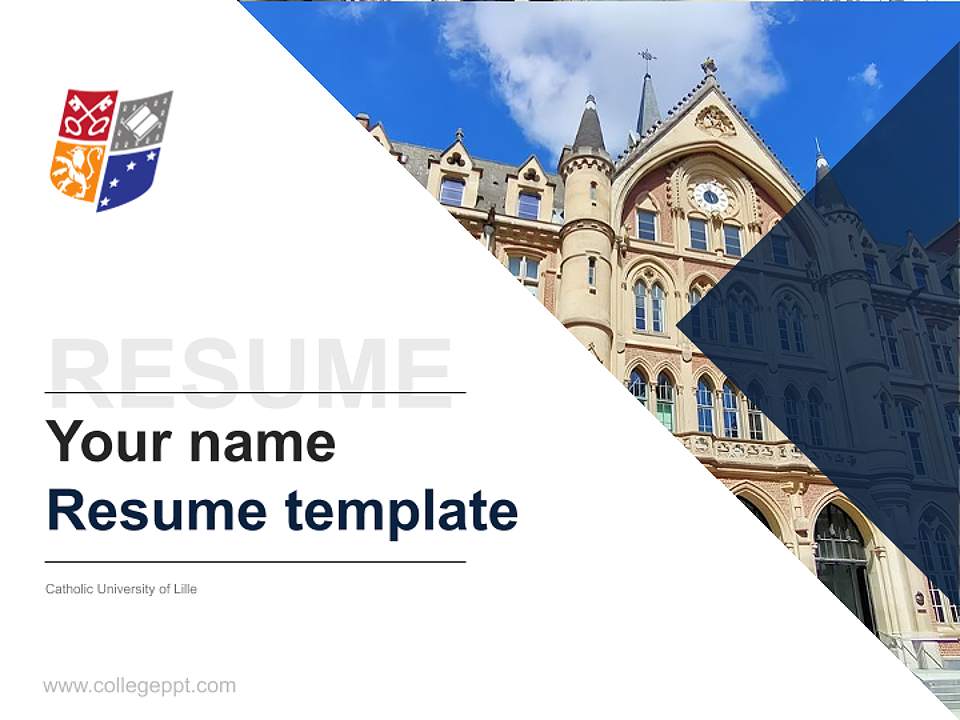 Catholic University of Lille Resume PPT Template4:3 ratio PPT effect preview image5
