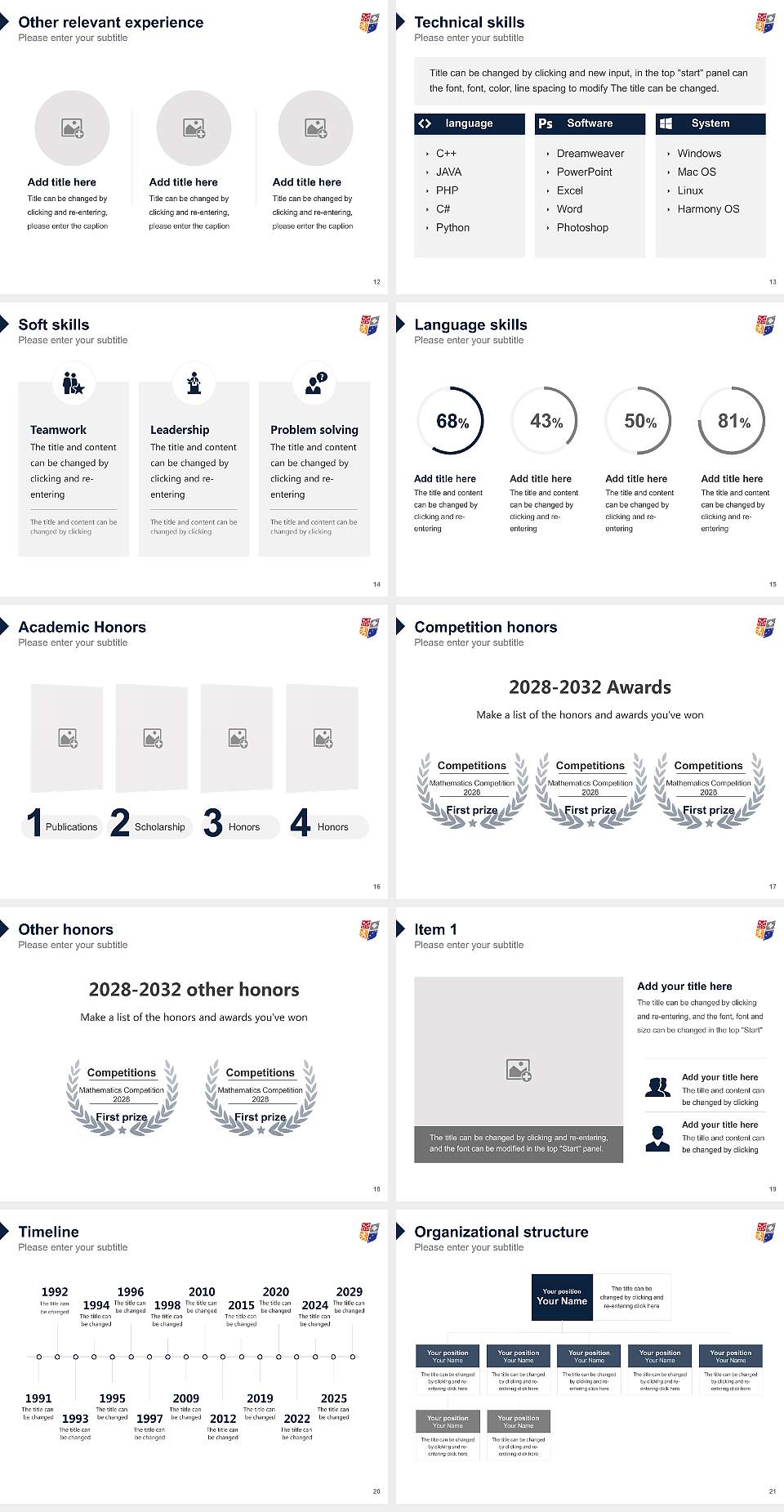 Catholic University of Lille Resume PPT Template4:3 ratio PPT effect preview image3