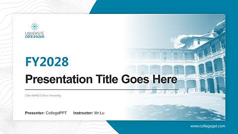 Côte d’Azur University Academic Presentation/Research Findings Report PPT Template