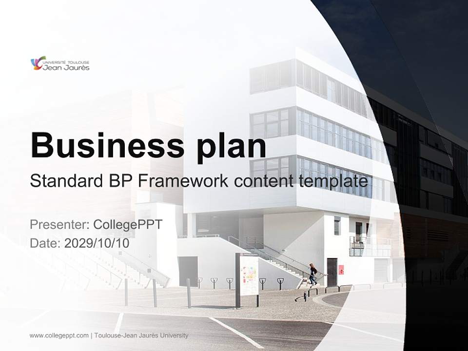 Toulouse-Jean Jaurès University Competition/Entrepreneurship Contest PPT Template4:3 ratio PPT effect preview image9