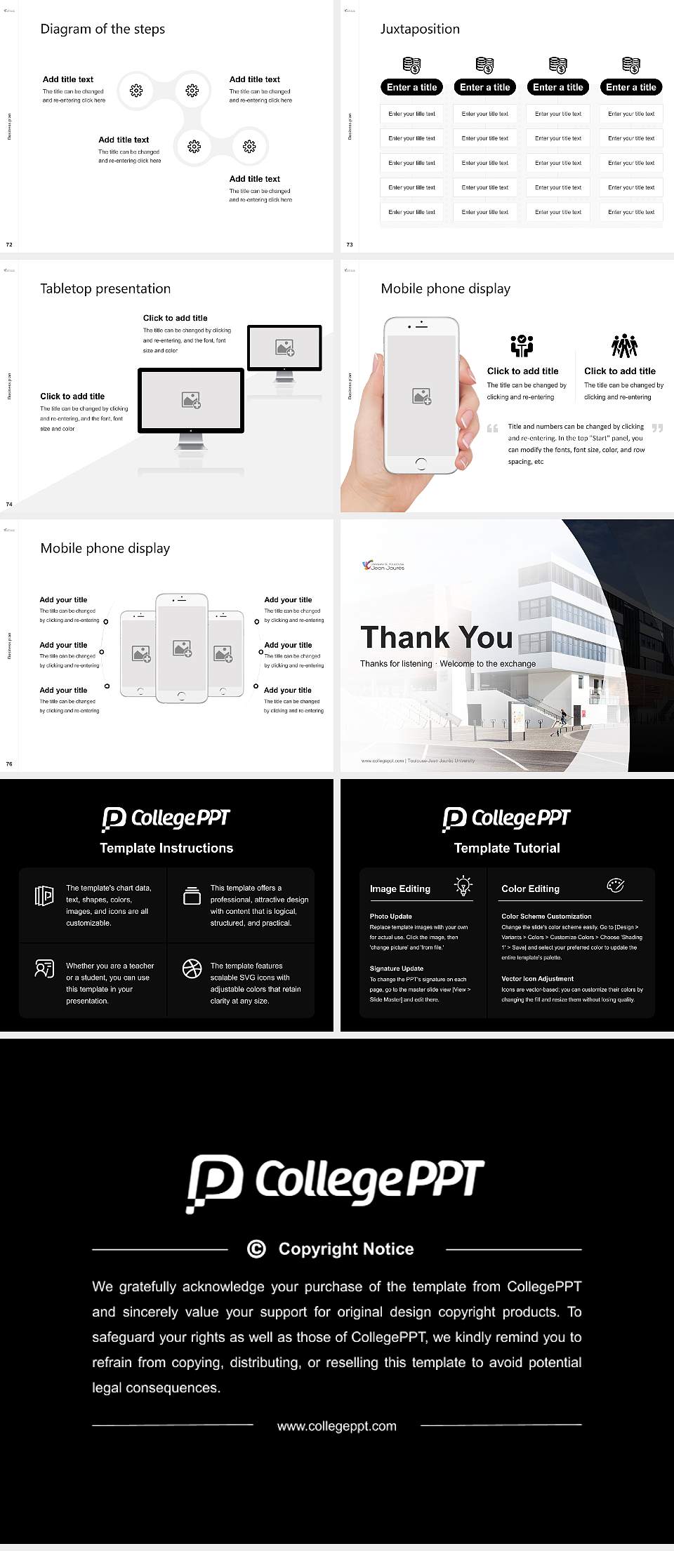 Toulouse-Jean Jaurès University Competition/Entrepreneurship Contest PPT Template4:3 ratio PPT effect preview image9