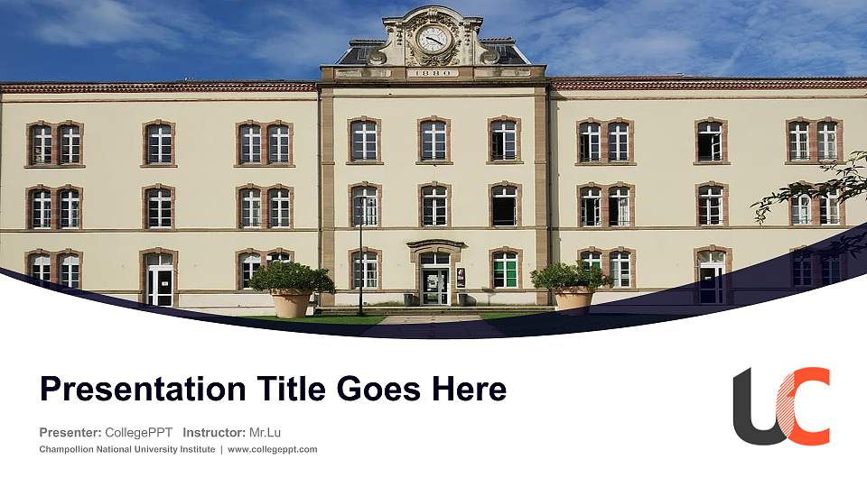 Champollion National University Institute Course/Courseware Creation PPT Template16:9 ratio PPT effect preview image