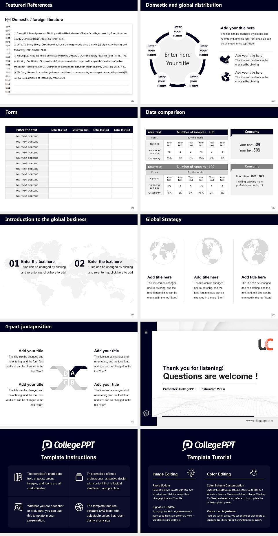 Champollion National University Institute Thesis Proposal/Graduation Defense PPT Template4:3 ratio PPT effect preview image4