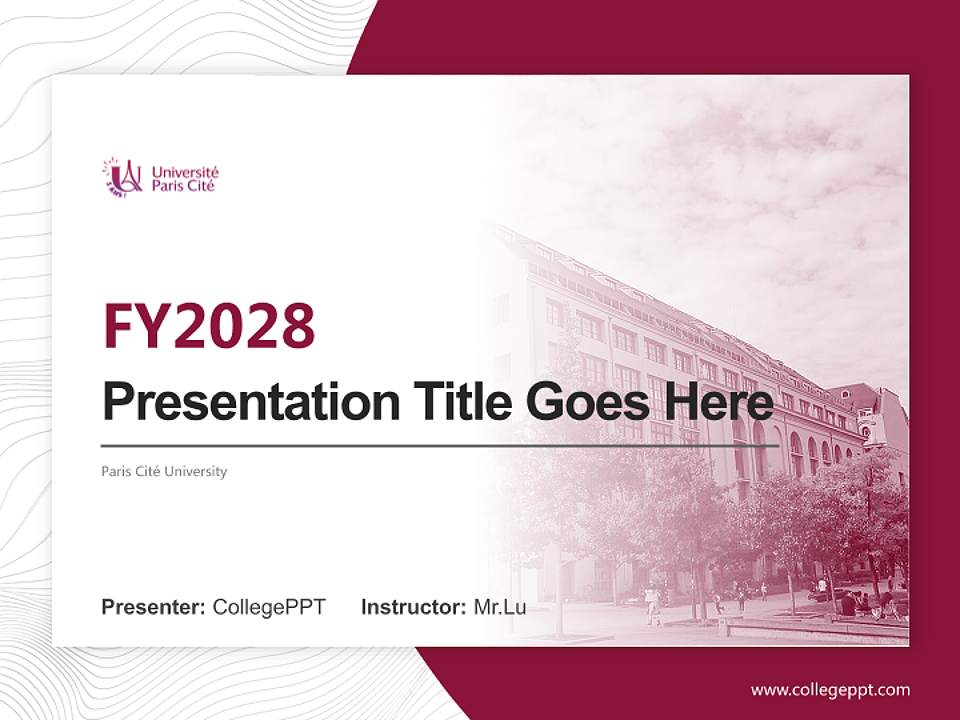 Paris Cité University Academic Presentation/Research Findings Report PPT Template4:3 ratio PPT effect preview image5