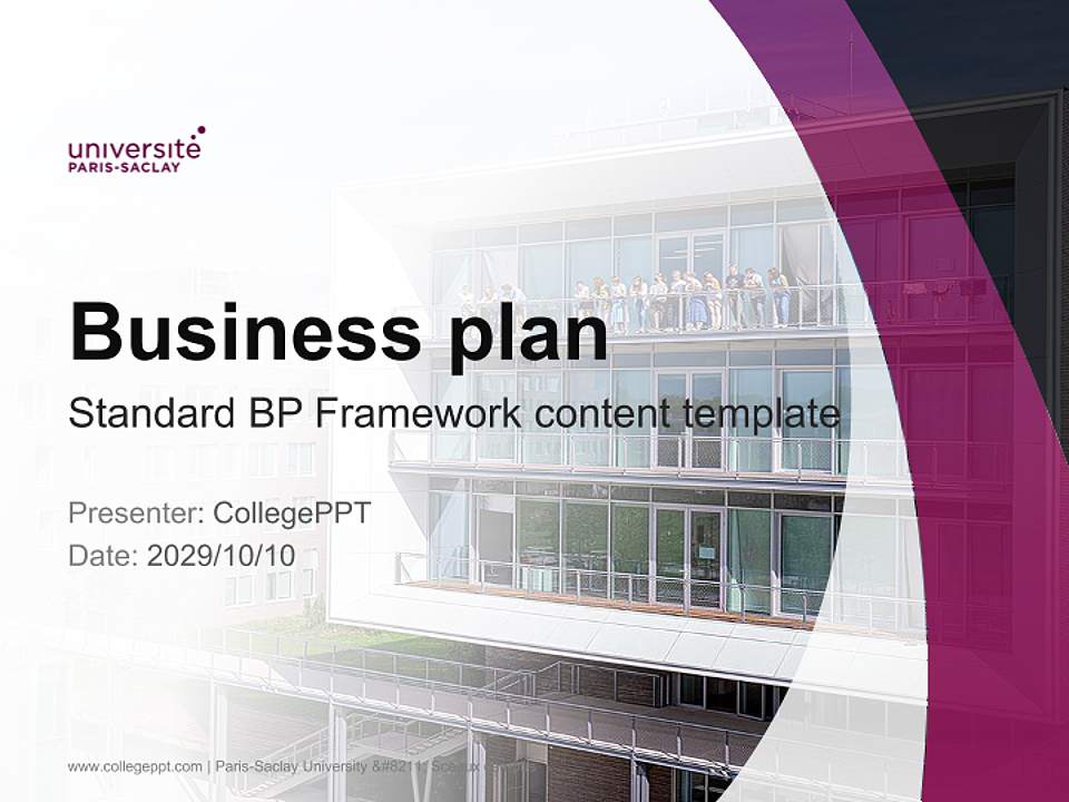 Paris-Saclay University – Sceaux campus Competition/Entrepreneurship Contest PPT Template4:3 ratio PPT effect preview image9