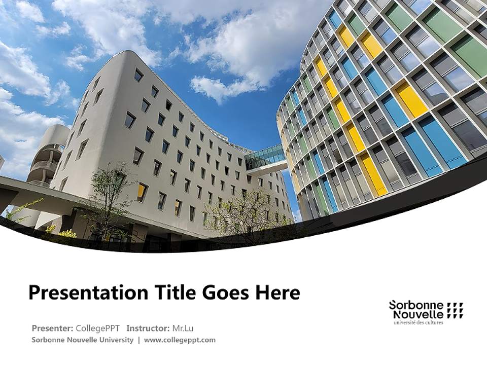 Sorbonne Nouvelle University Course/Courseware Creation PPT Template4:3 ratio PPT effect preview image5