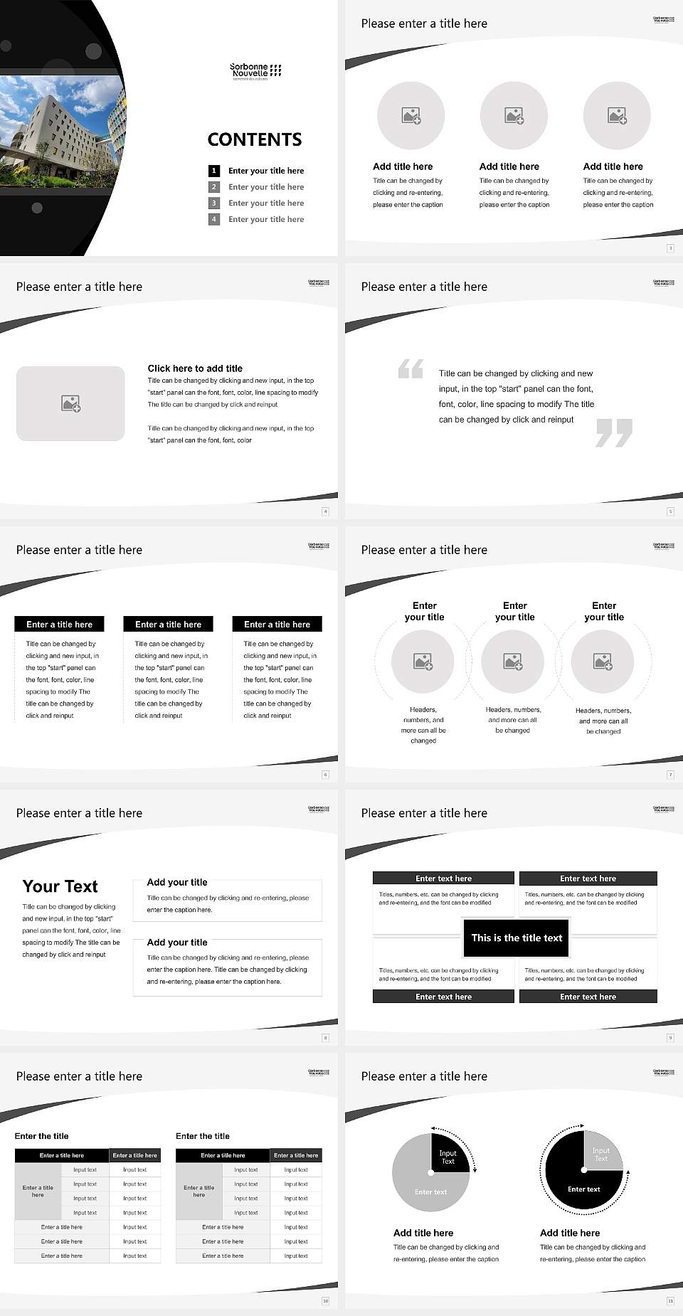 Sorbonne Nouvelle University Course/Courseware Creation PPT Template4:3 ratio PPT effect preview image2