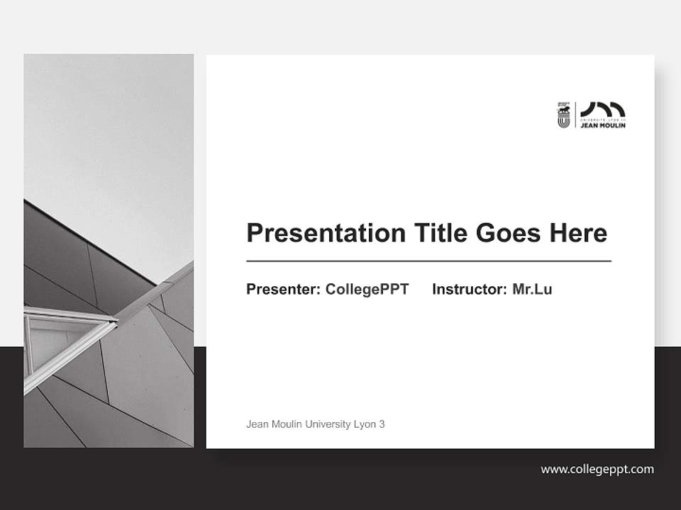 Jean Moulin University Lyon 3 General PPT Template4:3 ratio PPT effect preview image6