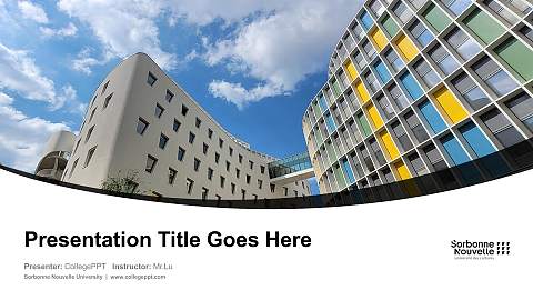 Sorbonne Nouvelle University Course/Courseware Creation PPT Template