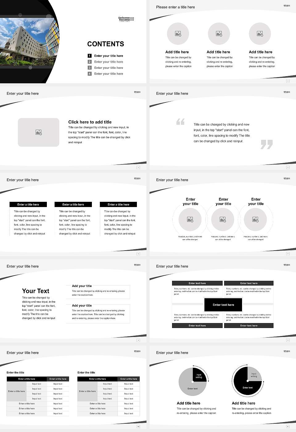 Sorbonne Nouvelle University Course/Courseware Creation PPT Template16:9 ratio PPT effect preview image2