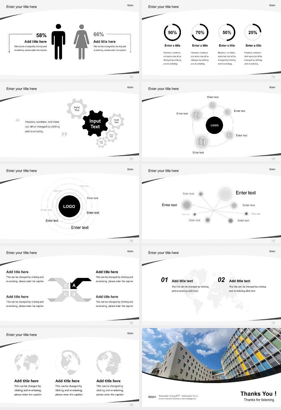 Sorbonne Nouvelle University Course/Courseware Creation PPT Template16:9 ratio PPT effect preview image4