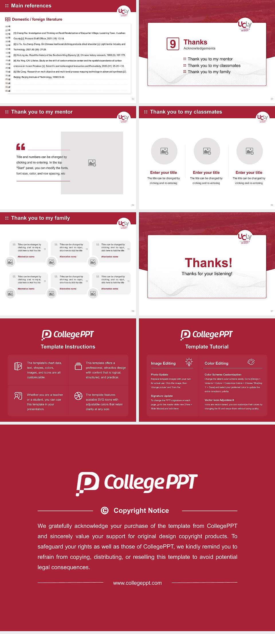 Catholic University of Lyon Graduation Thesis Defense PPT Template4:3 ratio PPT effect preview image7