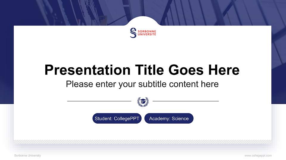 Sorbonne University National Scholarship Defense PPT Template16:9 ratio PPT effect preview image