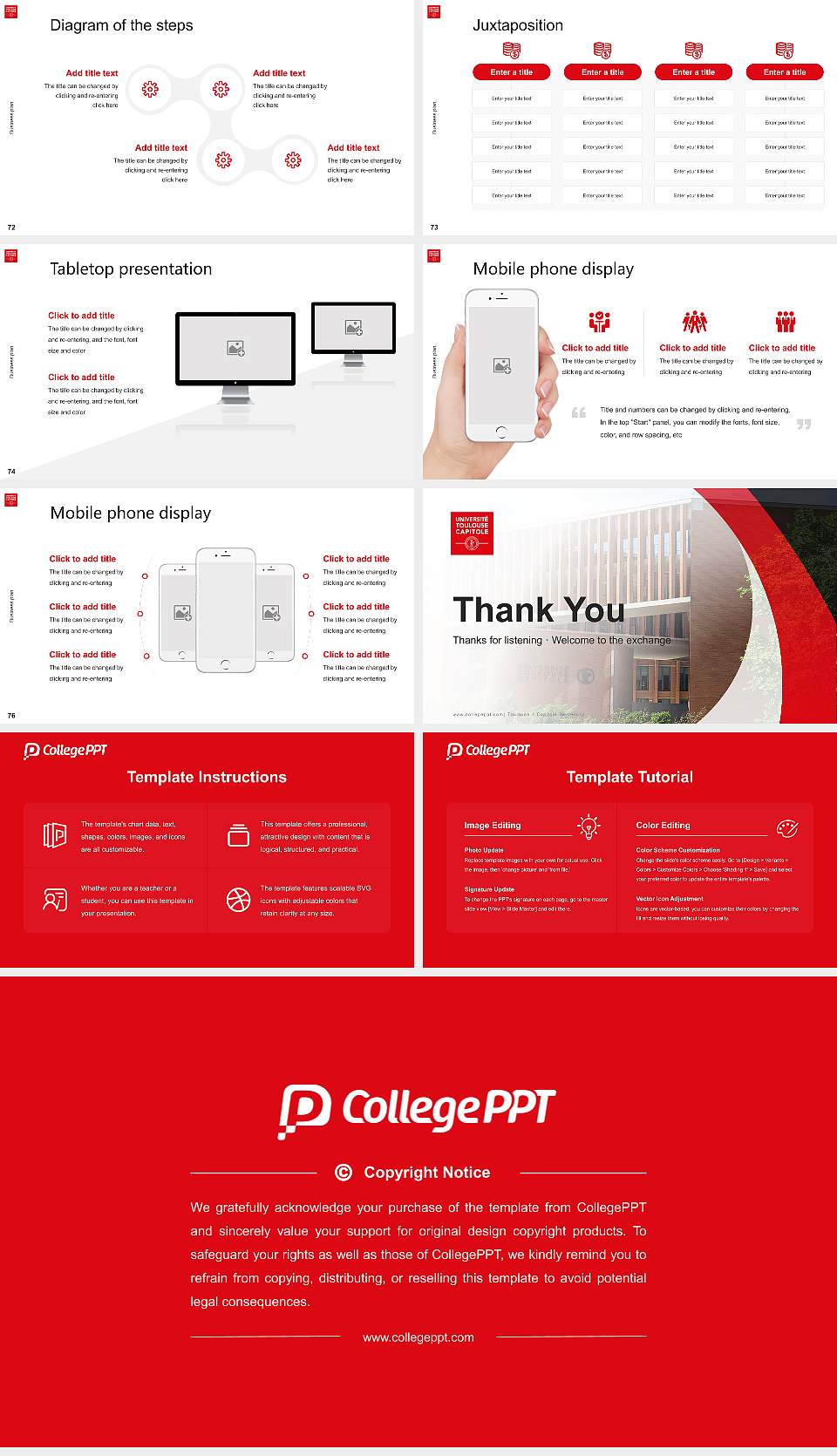 Toulouse 1 Capitole University Competition/Entrepreneurship Contest PPT Template16:9 ratio PPT effect preview image9