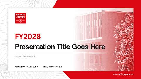 Toulouse 1 Capitole University Academic Presentation/Research Findings Report PPT Template
