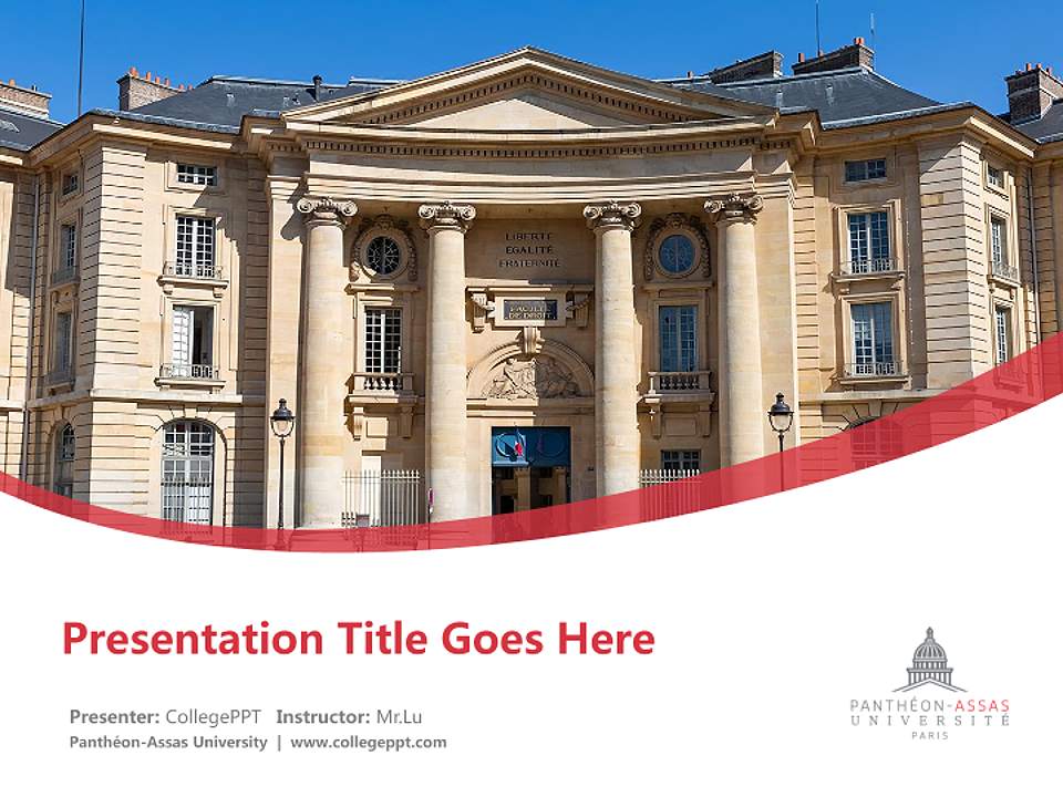 Panthéon-Assas University Course/Courseware Creation PPT Template4:3 ratio PPT effect preview image5
