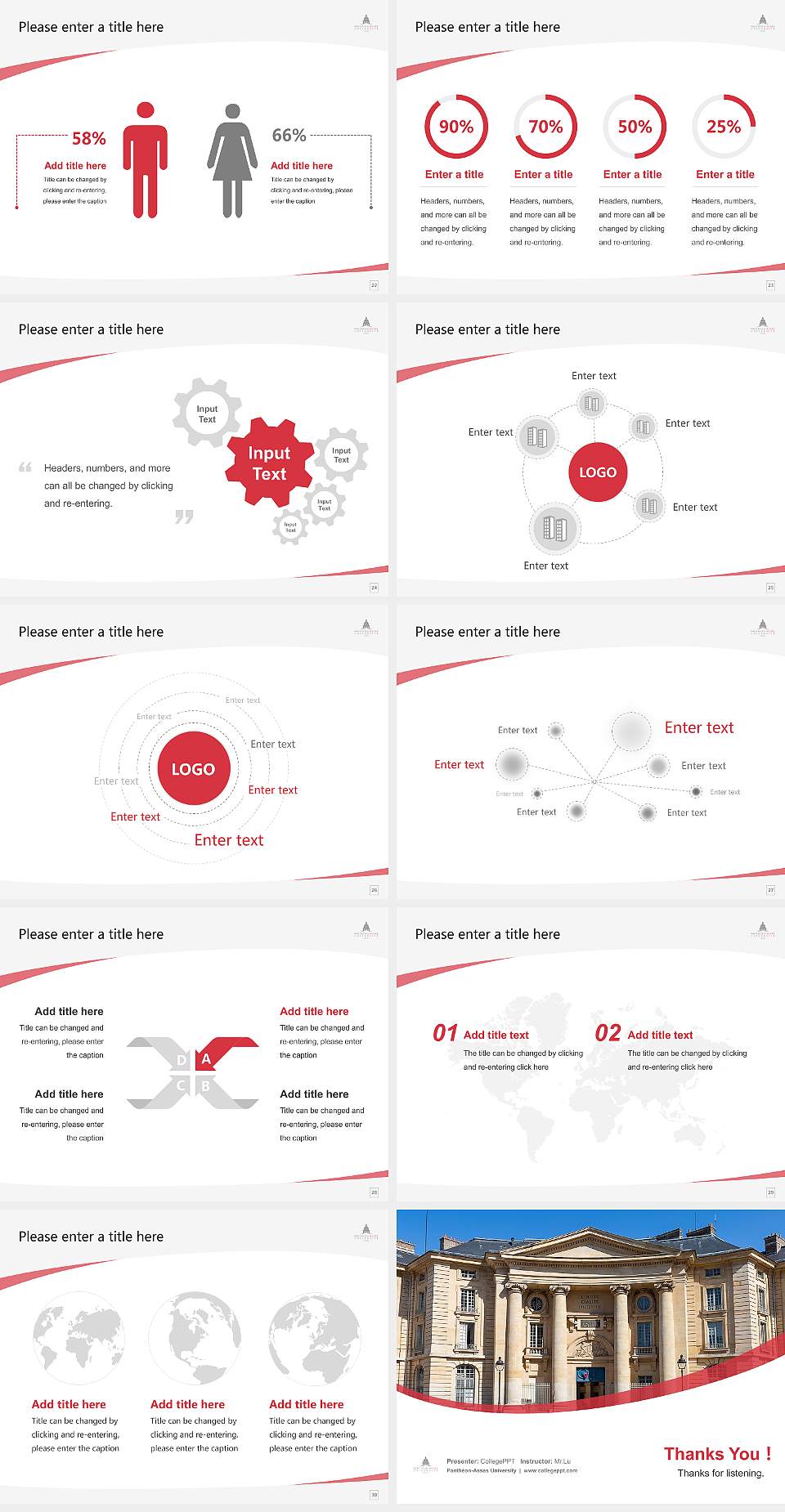 Panthéon-Assas University Course/Courseware Creation PPT Template4:3 ratio PPT effect preview image4