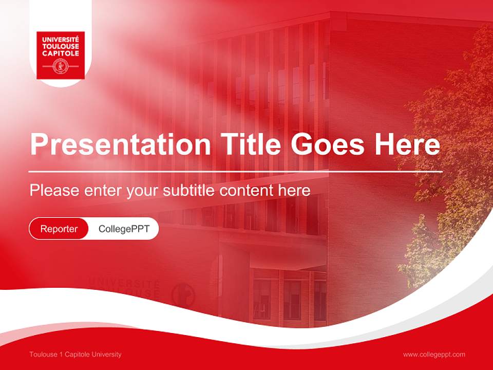 Toulouse 1 Capitole University Lecture Sharing and Networking Event PPT Template4:3 ratio PPT effect preview image4