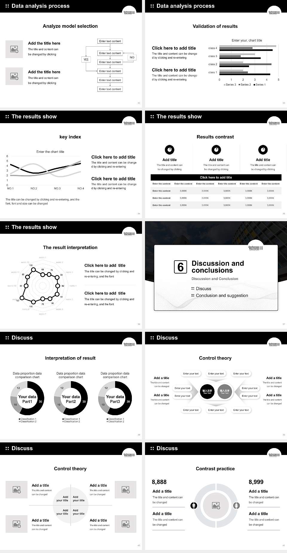 Sorbonne Nouvelle University Graduation Thesis Defense PPT Template4:3 ratio PPT effect preview image5