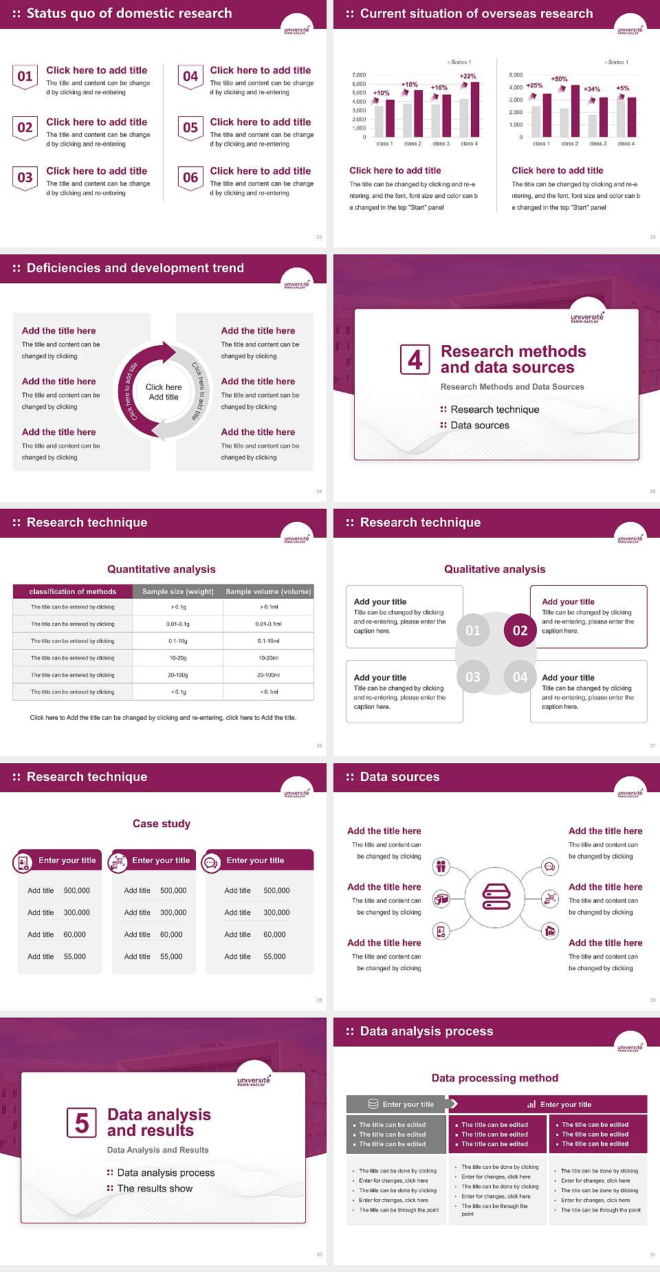 Paris-Saclay University – Sceaux campus Graduation Thesis Defense PPT Template4:3 ratio PPT effect preview image4