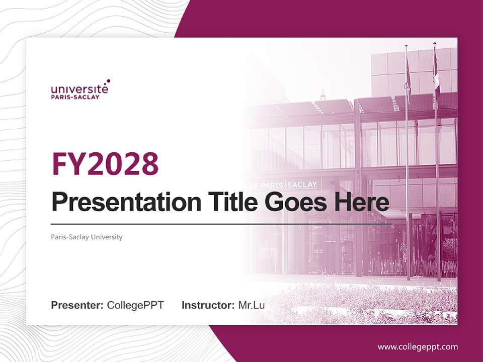 Paris-Saclay University Academic Presentation/Research Findings Report PPT Template4:3 ratio PPT effect preview image5