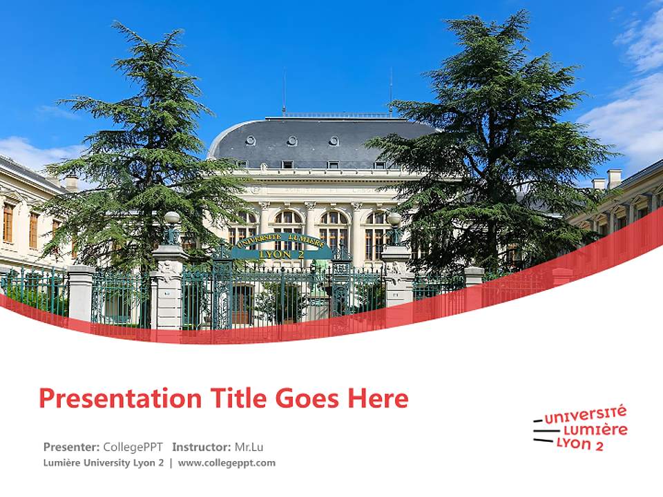 Lumière University Lyon 2 Course/Courseware Creation PPT Template4:3 ratio PPT effect preview image5