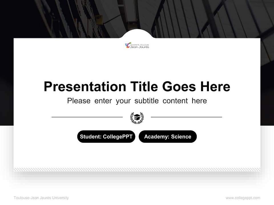 Toulouse-Jean Jaurès University National Scholarship Defense PPT Template4:3 ratio PPT effect preview image4