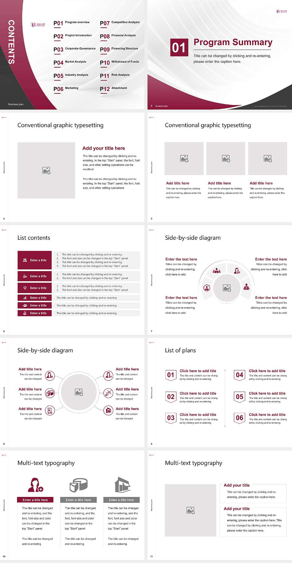 Paris Cité University Competition/Entrepreneurship Contest PPT Template4:3 ratio PPT effect preview image2