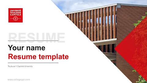Toulouse 1 Capitole University Resume PPT Template
