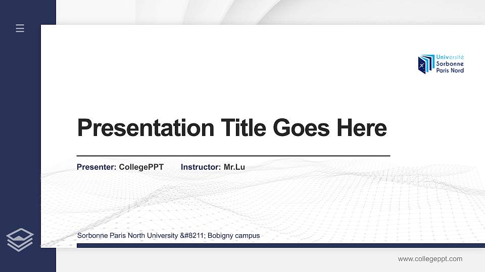 Sorbonne Paris North University – Bobigny campus Thesis Proposal/Graduation Defense PPT Template16:9 ratio PPT effect preview image
