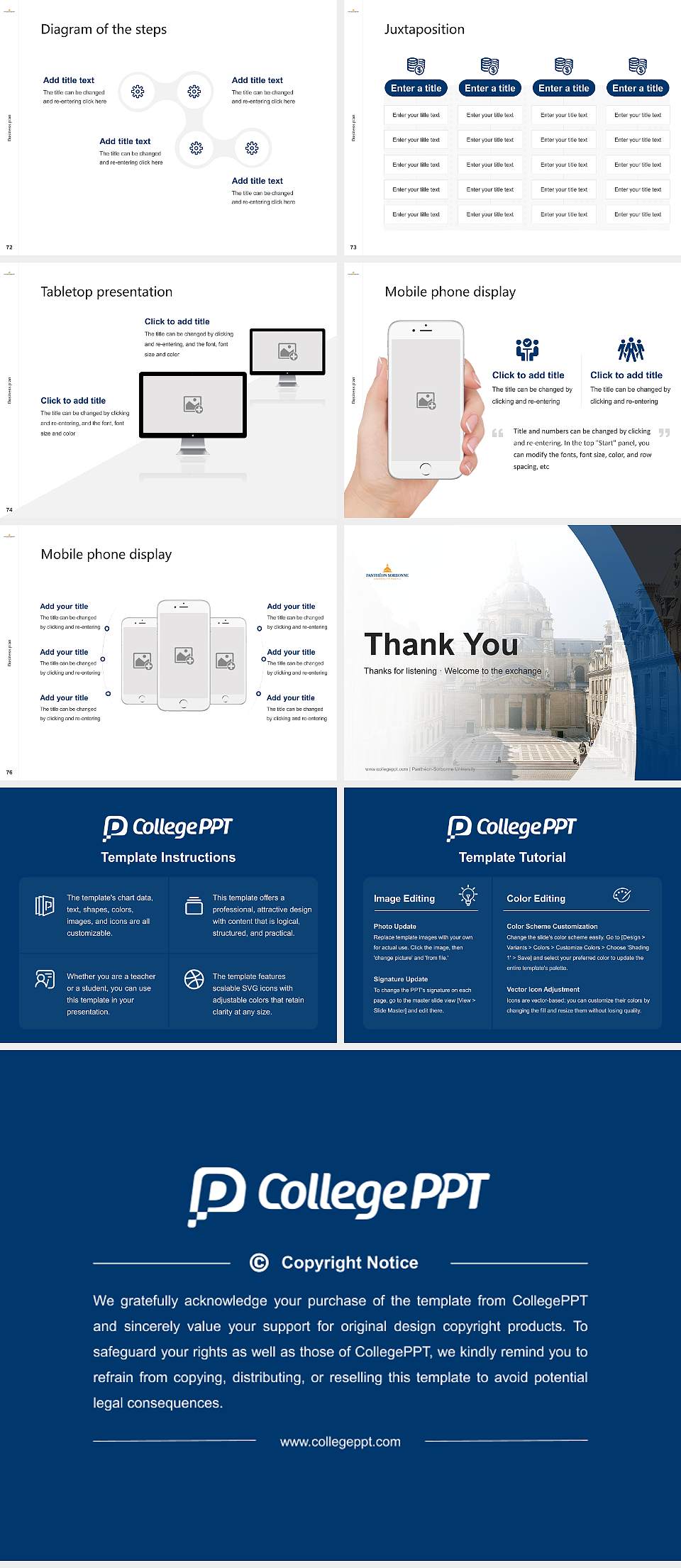 Panthéon-Sorbonne University Competition/Entrepreneurship Contest PPT Template4:3 ratio PPT effect preview image9