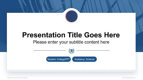 Catholic University of the West National Scholarship Defense PPT Template
