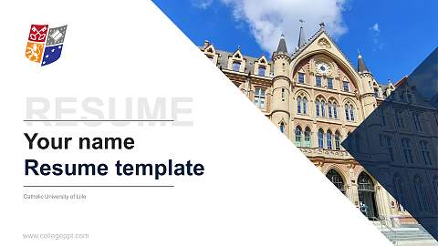 Catholic University of Lille Resume PPT Template