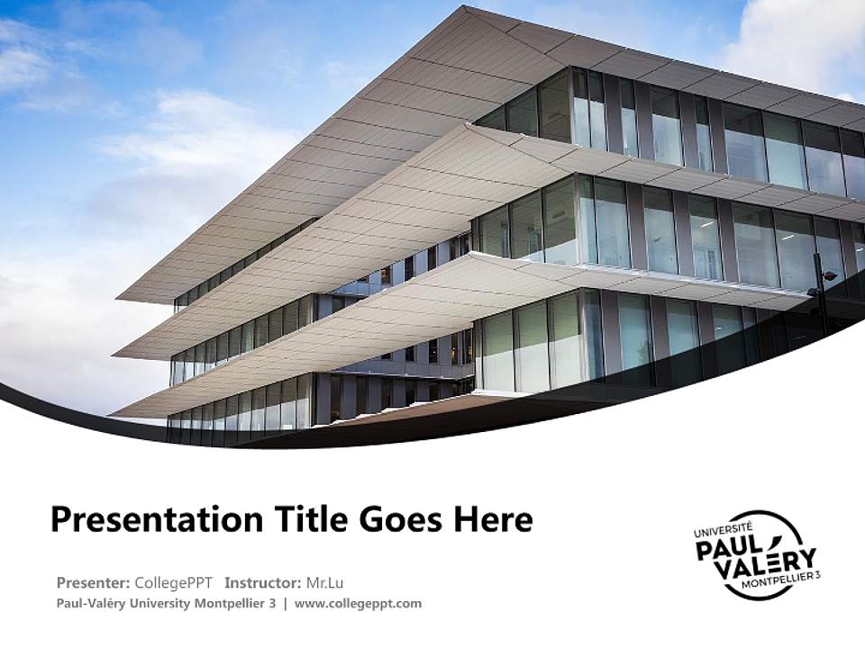 Paul-Valéry University Montpellier 3 Course/Courseware Creation PPT Template4:3 ratio PPT effect preview image5