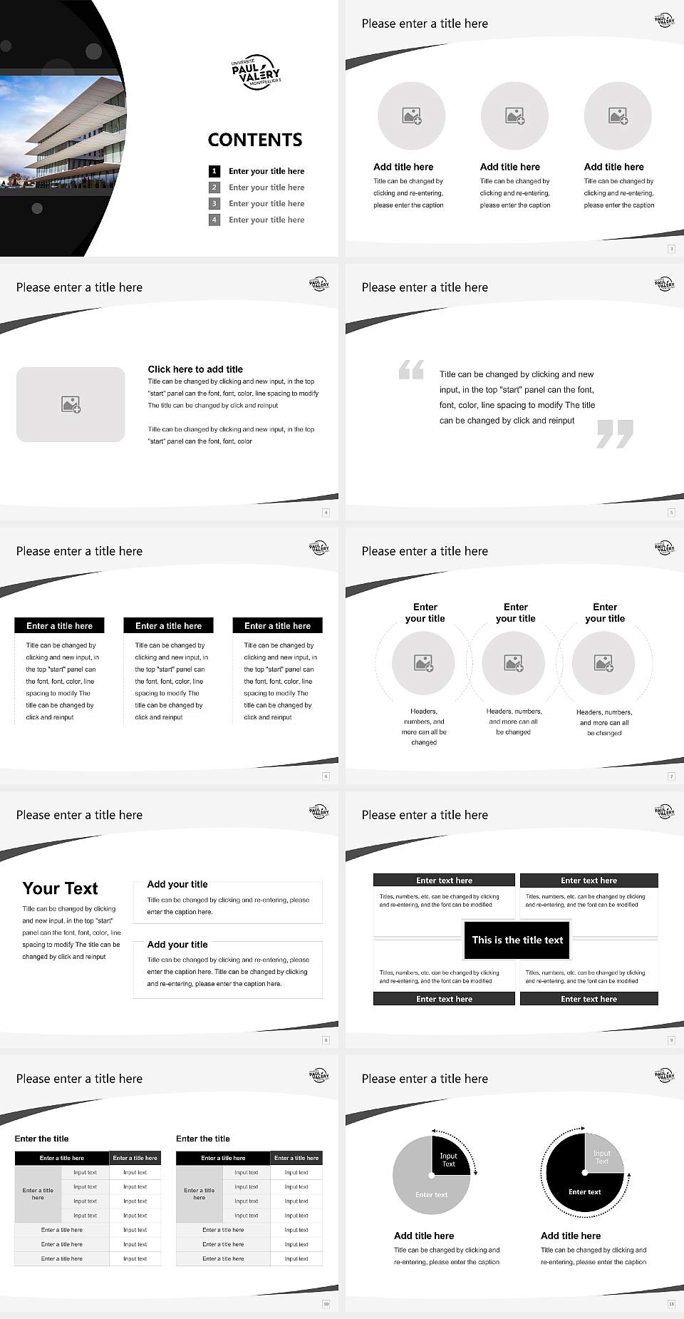 Paul-Valéry University Montpellier 3 Course/Courseware Creation PPT Template4:3 ratio PPT effect preview image2