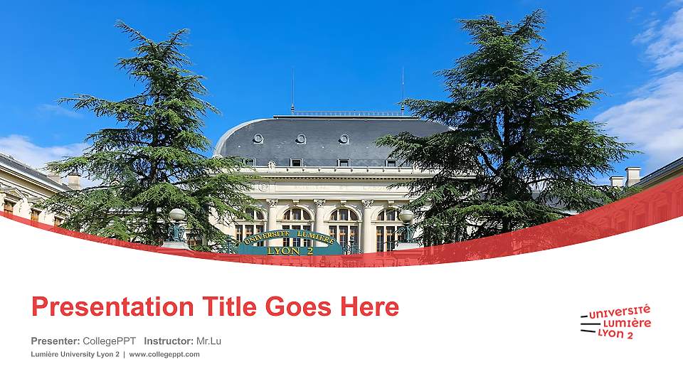 Lumière University Lyon 2 Course/Courseware Creation PPT Template16:9 ratio PPT effect preview image