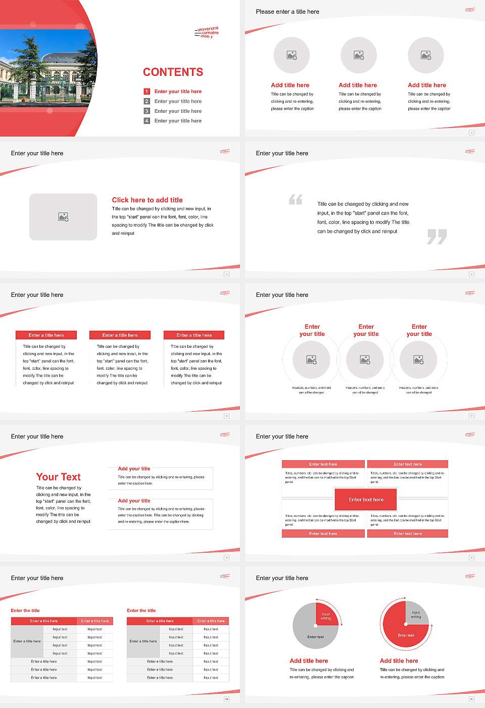 Lumière University Lyon 2 Course/Courseware Creation PPT Template16:9 ratio PPT effect preview image2