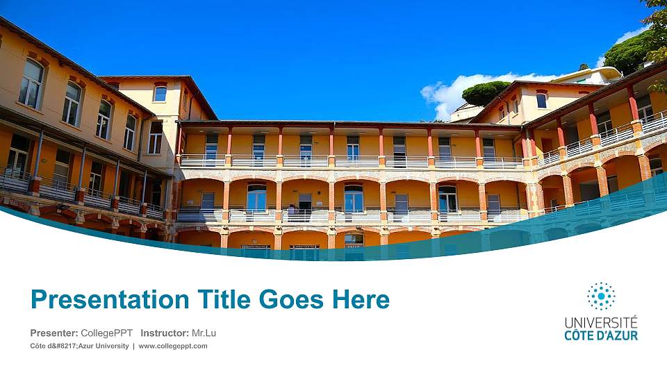 Côte d’Azur University Course/Courseware Creation PPT Template16:9 ratio PPT effect preview image