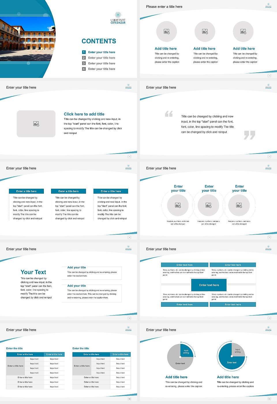 Côte d’Azur University Course/Courseware Creation PPT Template16:9 ratio PPT effect preview image2